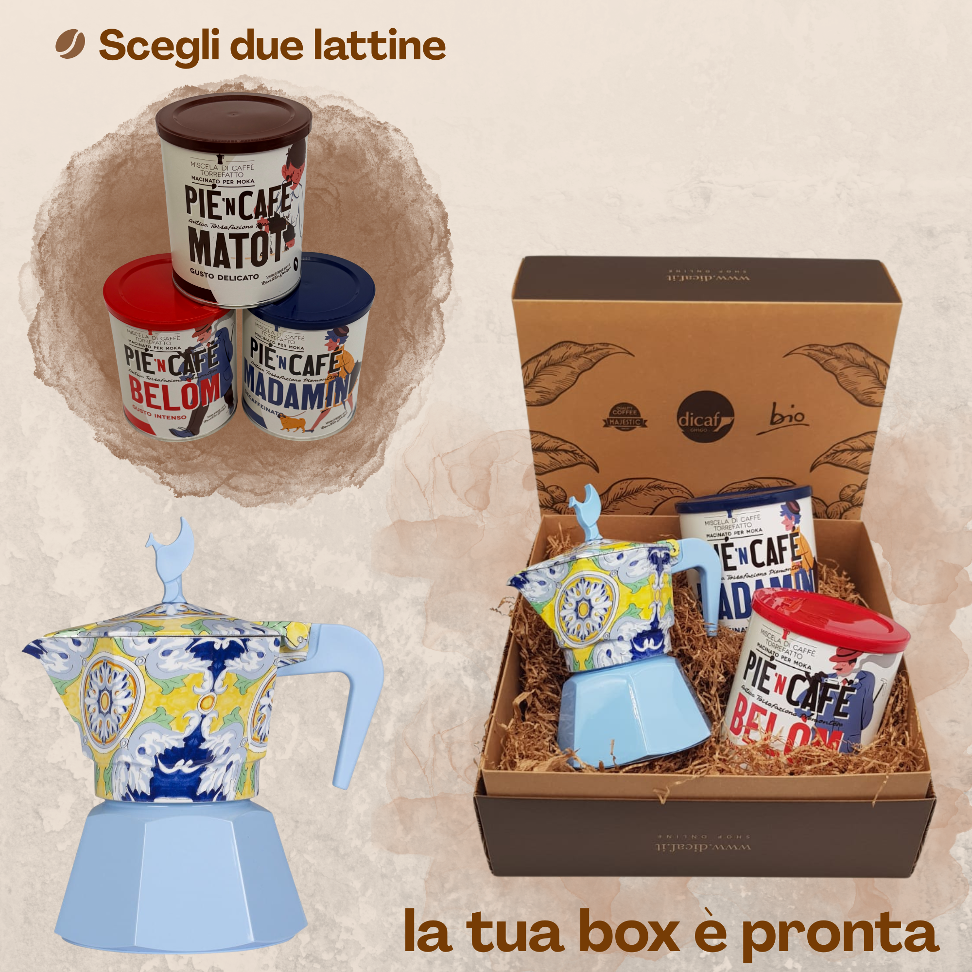 BOX CAFFETTIERA CAPRI E LATTINE
